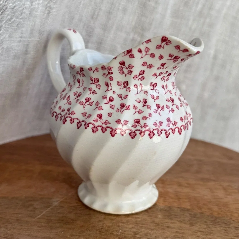 VTG Johnson Brothers Rose Bouquet Creamer White Red Floral Made in England